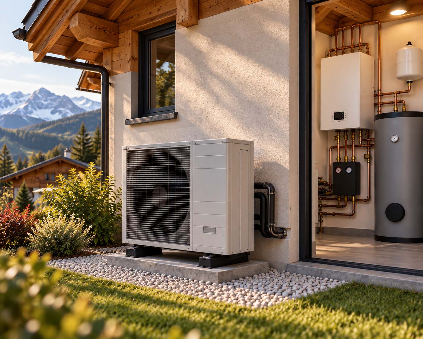 Installation de pompe à chaleur réalisée par EI2M Energies en Haute-Savoie
